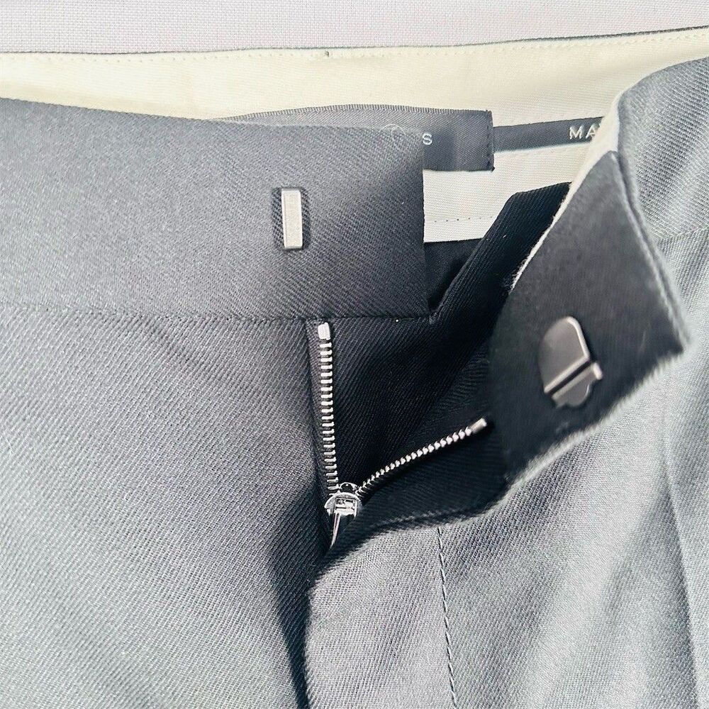 Marc Jacobs Dress Pants Womens Size M Black High Rise Straight Leg Pom - Picture 7 of 8